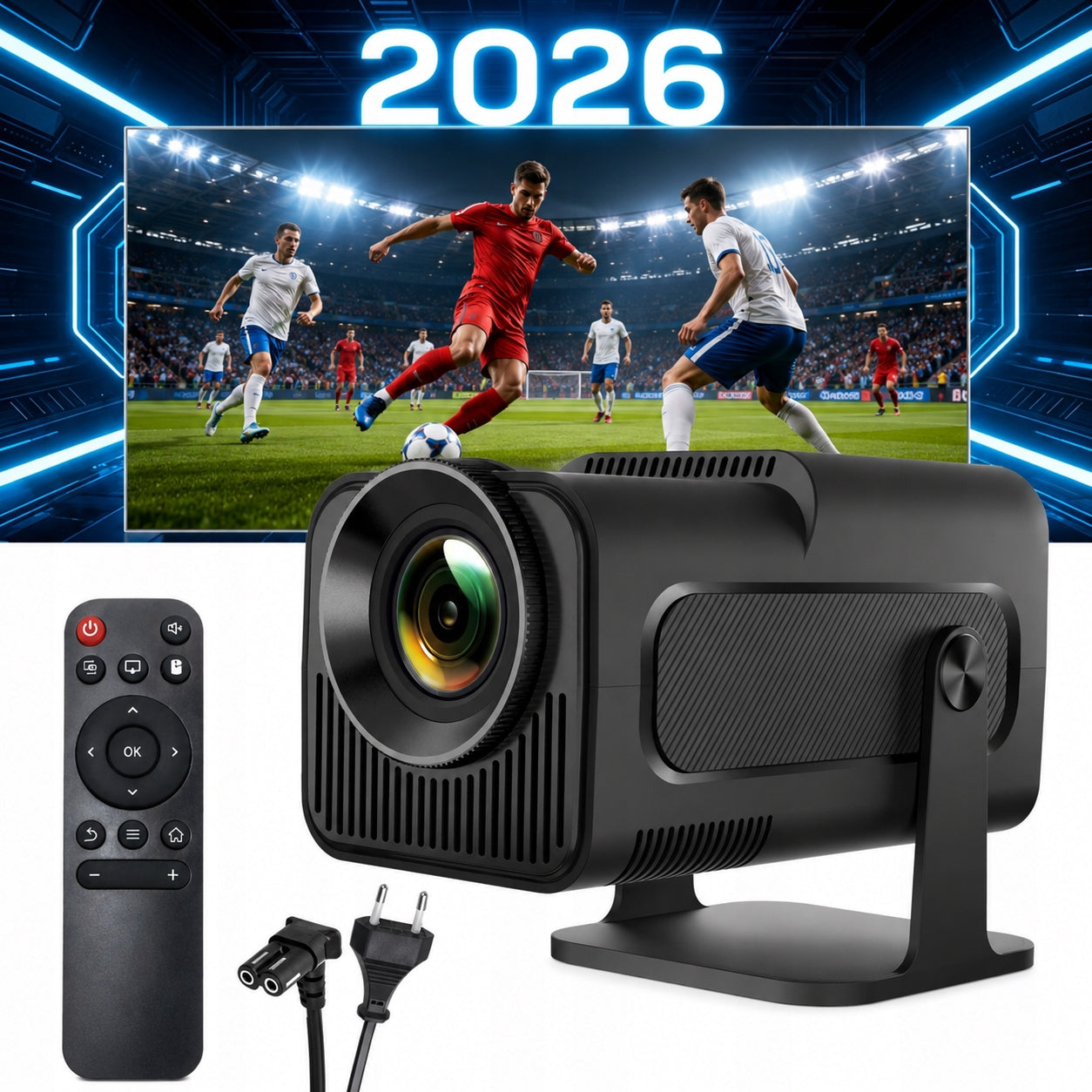 Projector HY320 Android 13 4K Smart TV 2/16GB WiFi Bluetooth Rotary 2026