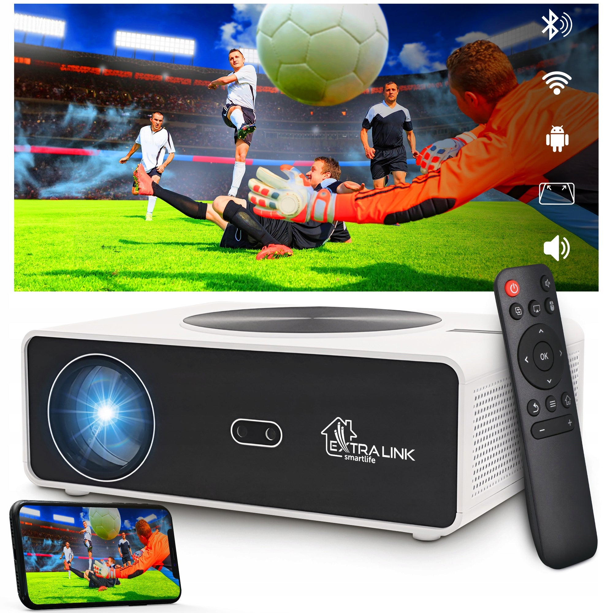 Projector PROJECTOR Extralink Smart Life 800ANSI Android FOR GARDEN FOR SUMMER