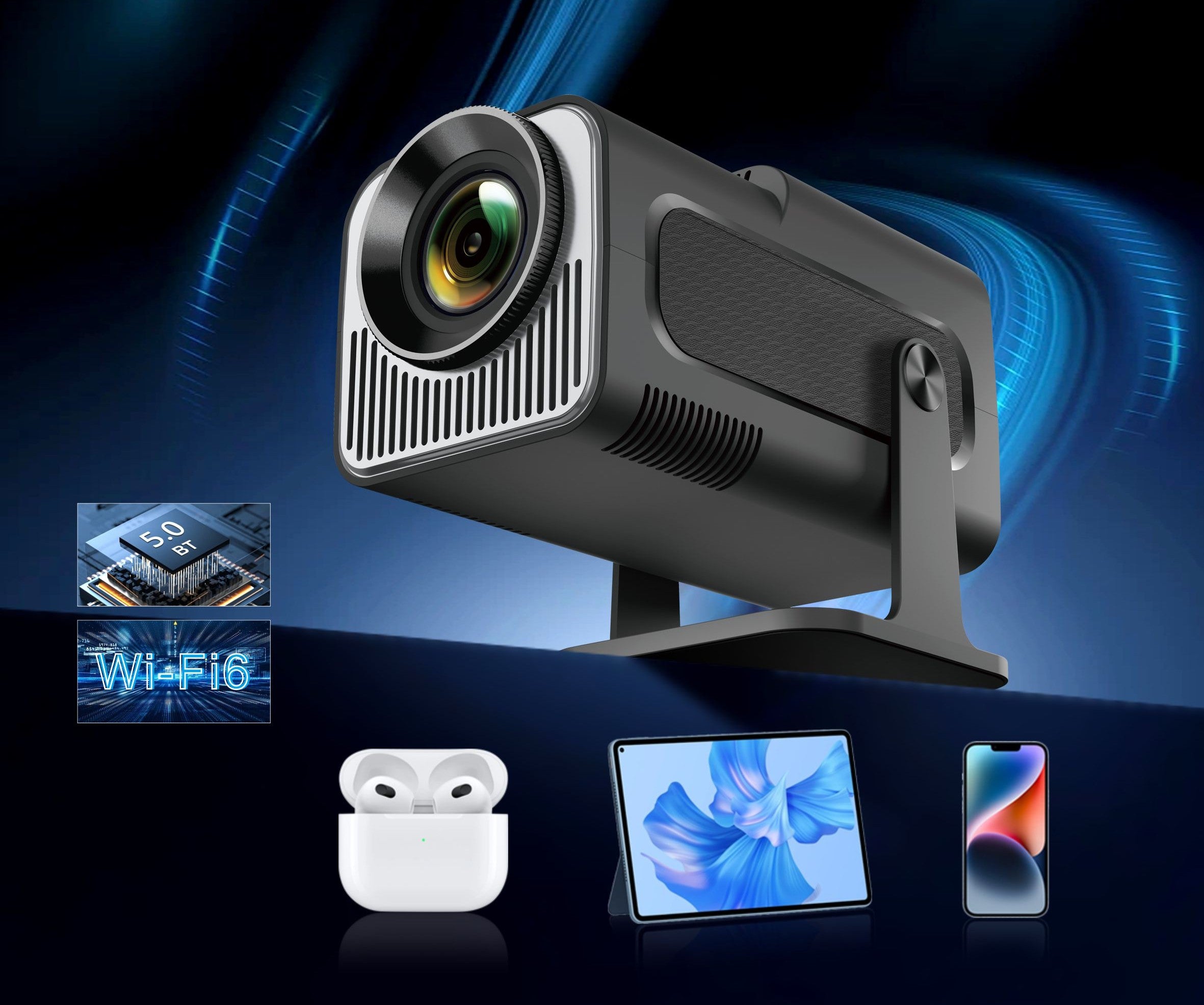 Projector Portable Android Smart Mini TV 4K LED Speaker WIFI Manufacturer code S3