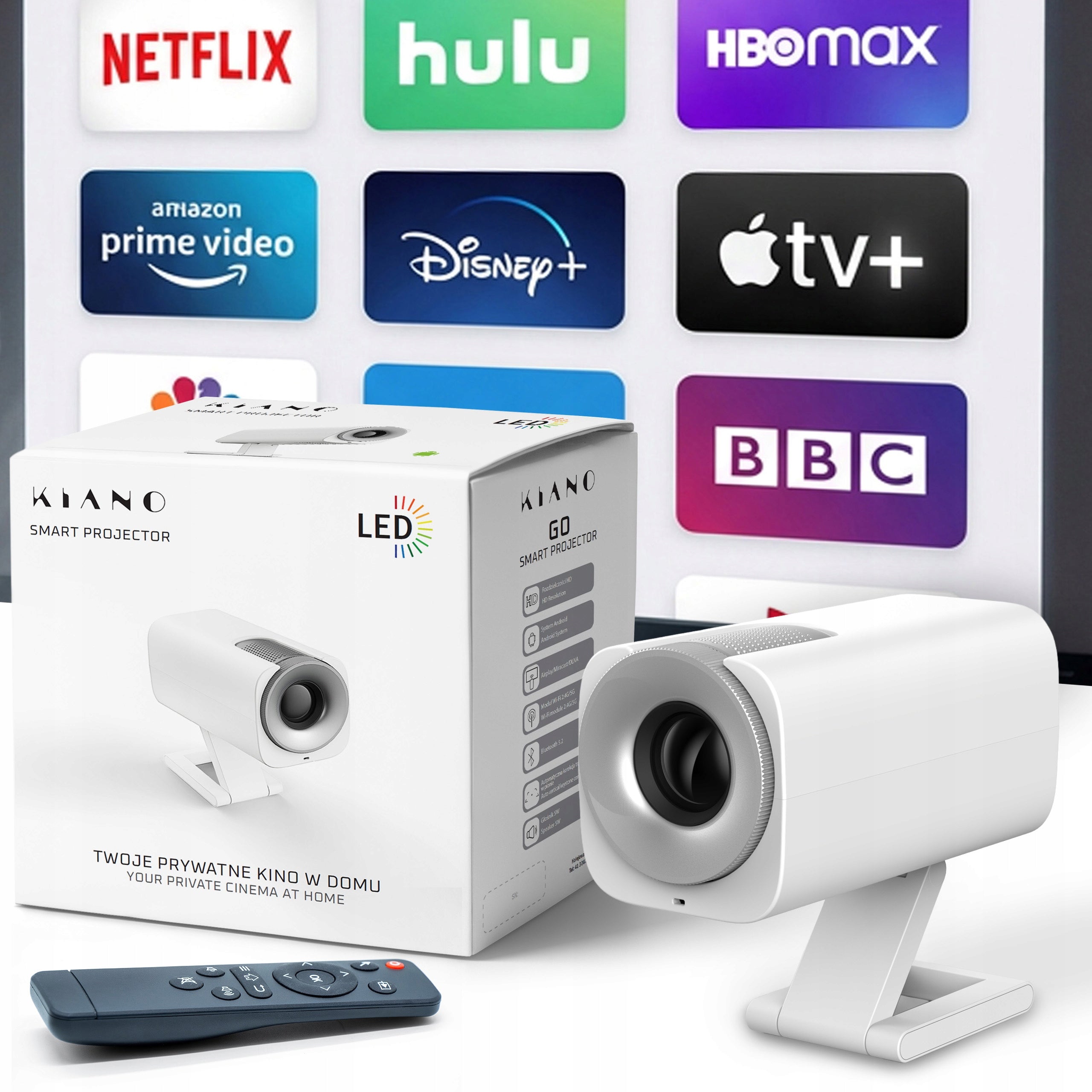 Projector Portable Android Smart Mini TV Full HD LED Speaker WIFI