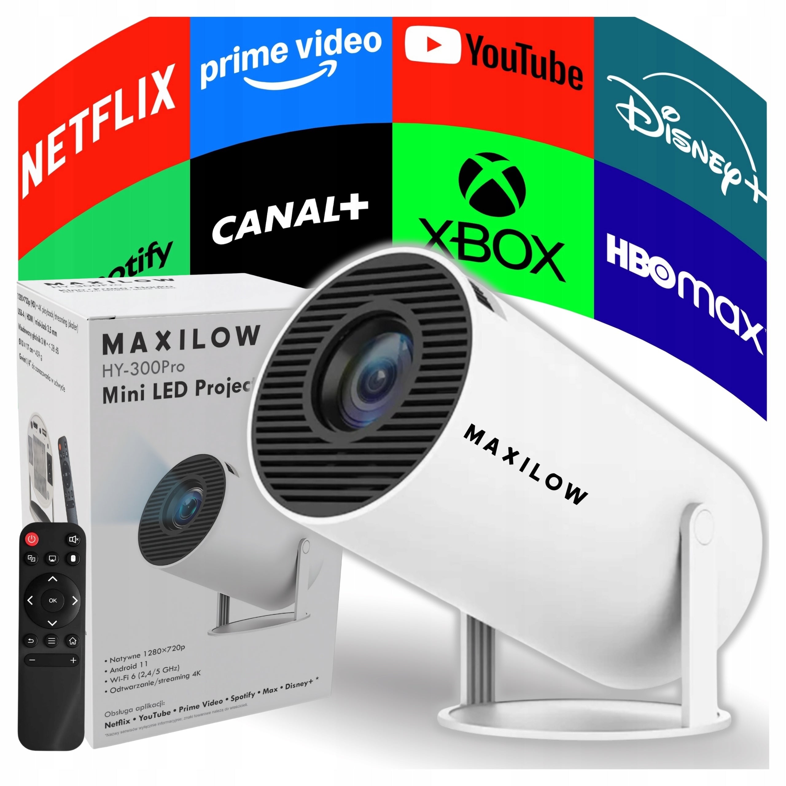 Projector Portable LED Built-in 4K Speaker ANDROID SMART WIFI