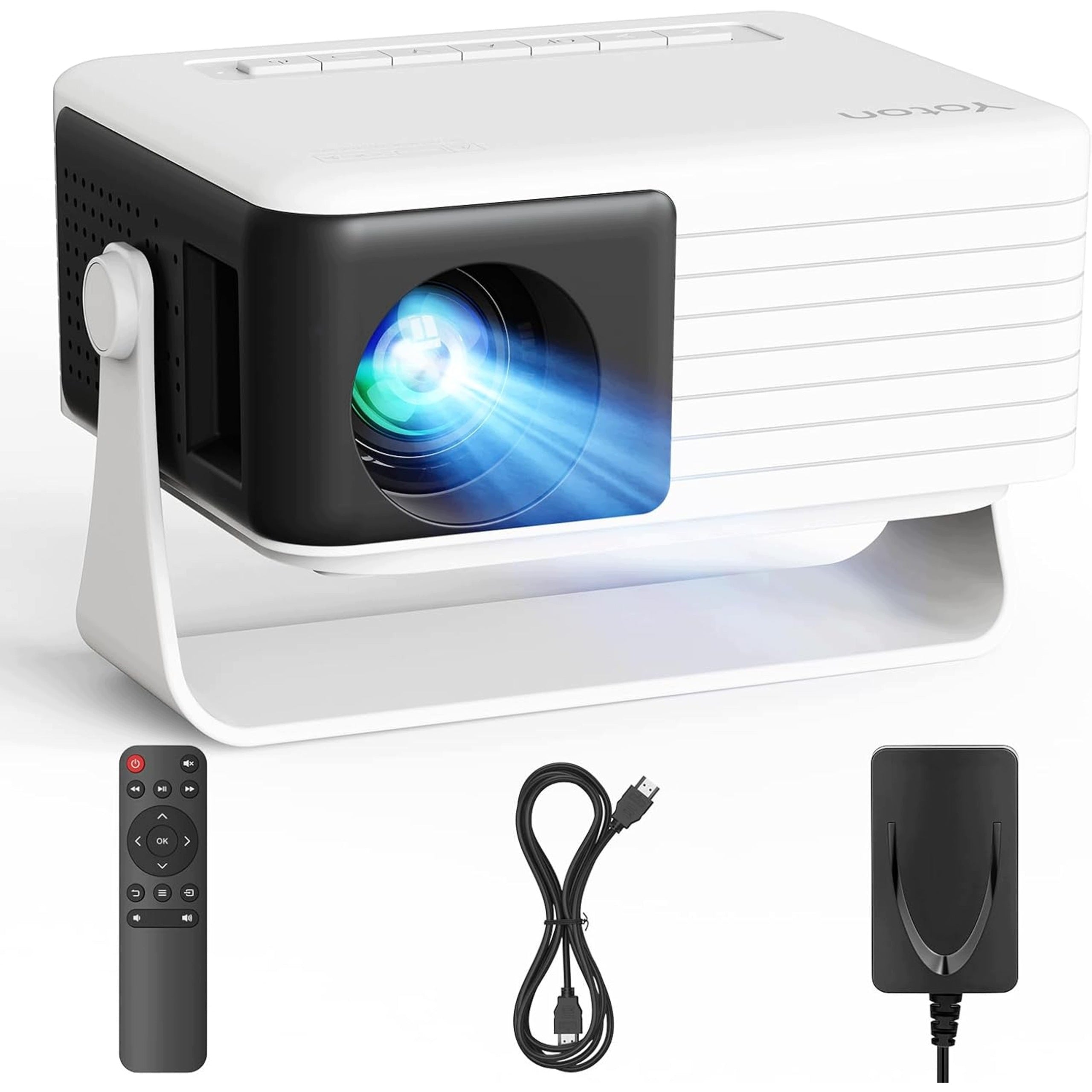 Projector Portable Mini 1080P Full HD Home Theater Projector HDMI USB White