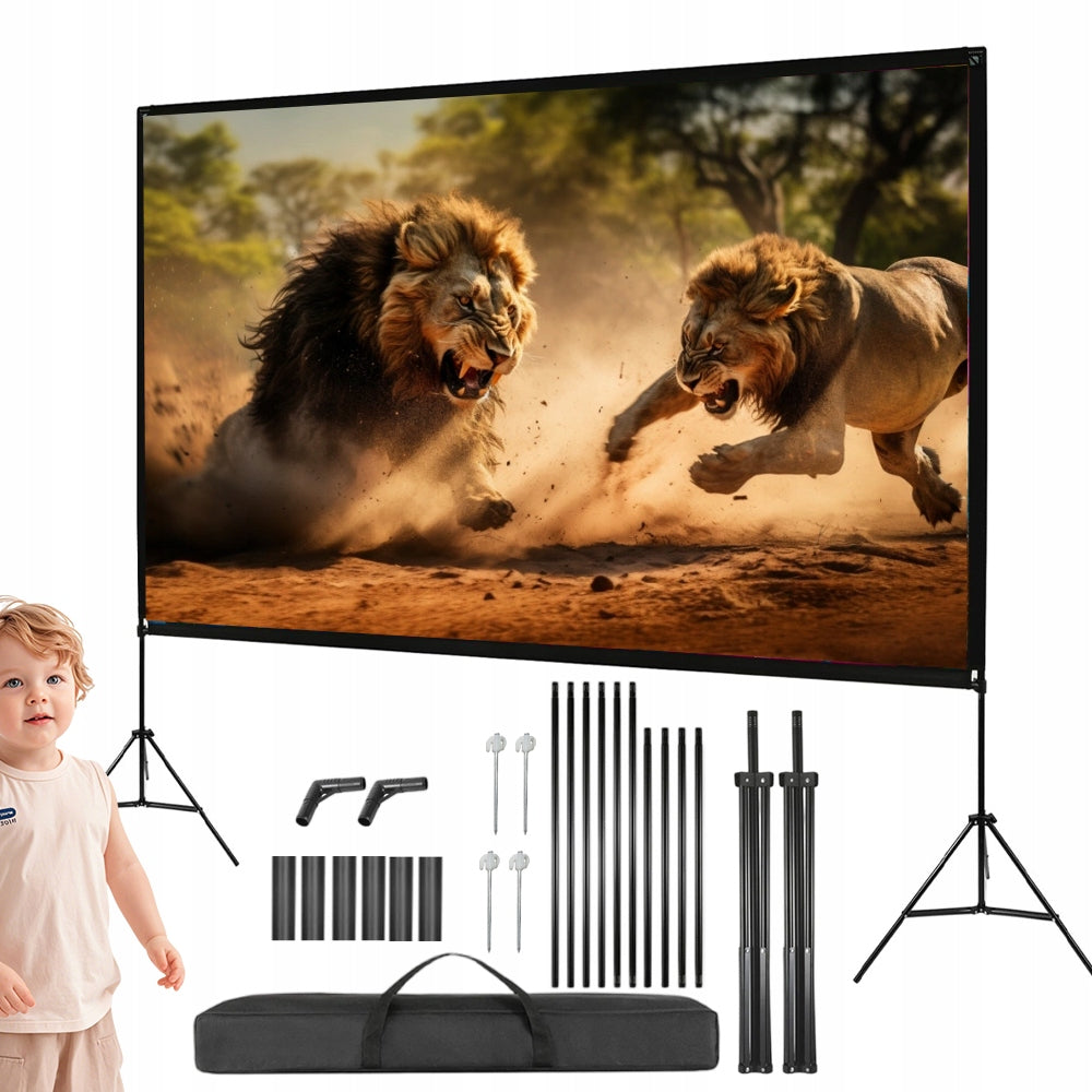 Projector Screen Electric Foldable Panoramic For Home