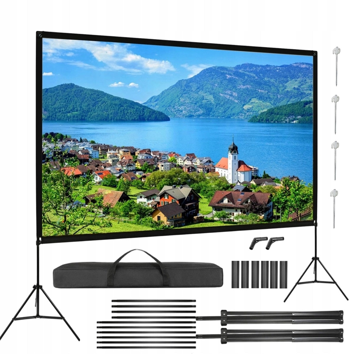 Projector Screen Foldable Full Hd Anti-Wrinkle For Home