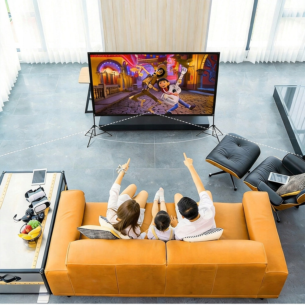 Projector Screen Mobile Folding Retractable For Home Theater Packaging status original