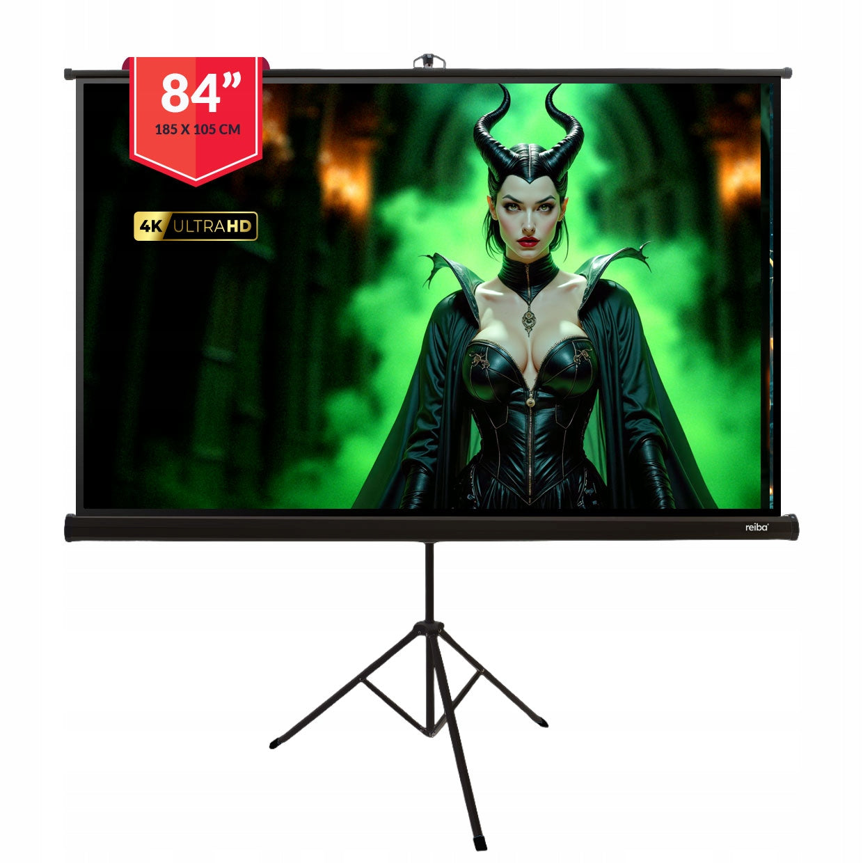 Projector Tripod Screen | 185x105 | Black Cassette |84" Manufacturer code RBPS-SMTKB-180X105