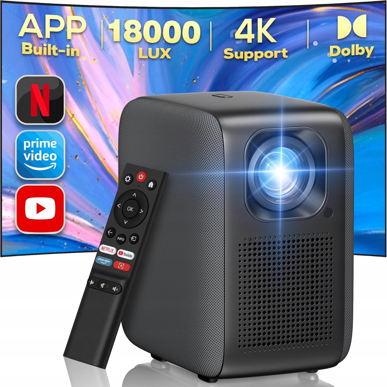 Projector iZEEKER iPL610 WiFi Bluetooth 18000 LM 4K NETFLIX YouTube Brand no brand