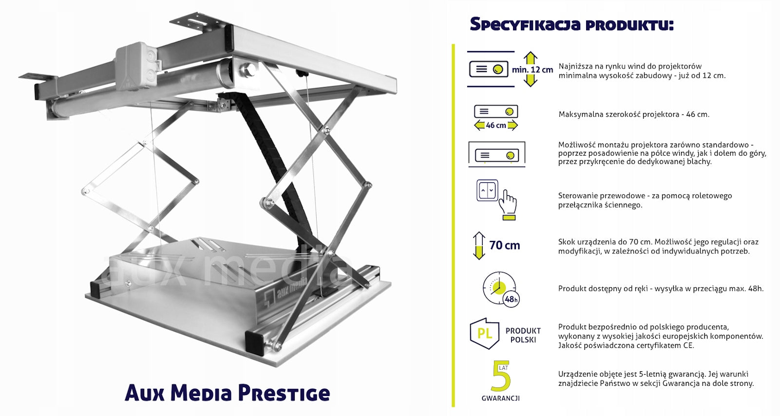 Projector lift | AUX MEDIA Prestige EAN (GTIN) 5903900909167
