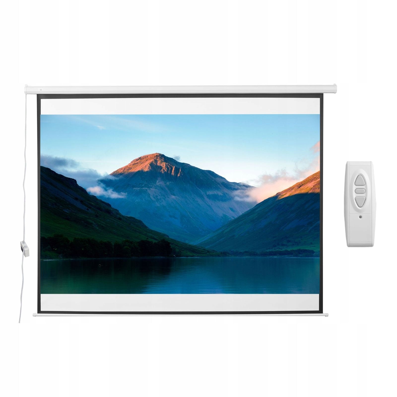 Projector screen 84 inches 4:3, 171x130 cm, with remote control, white