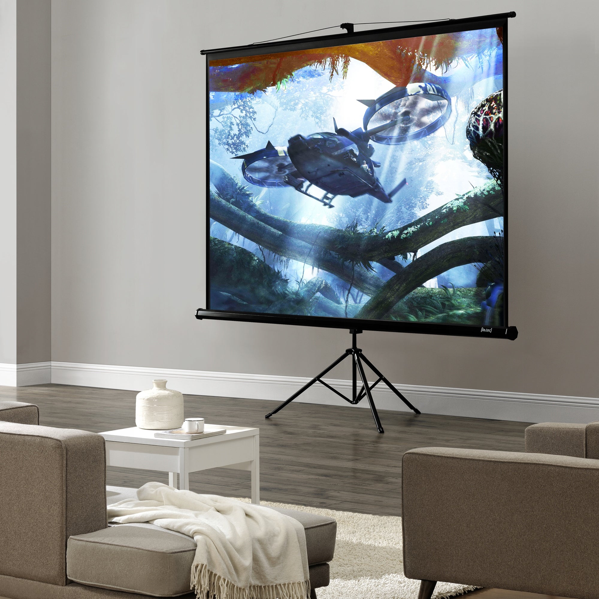 Projector screen with tripod 113 inches 290x216x65cm Brand no brand
