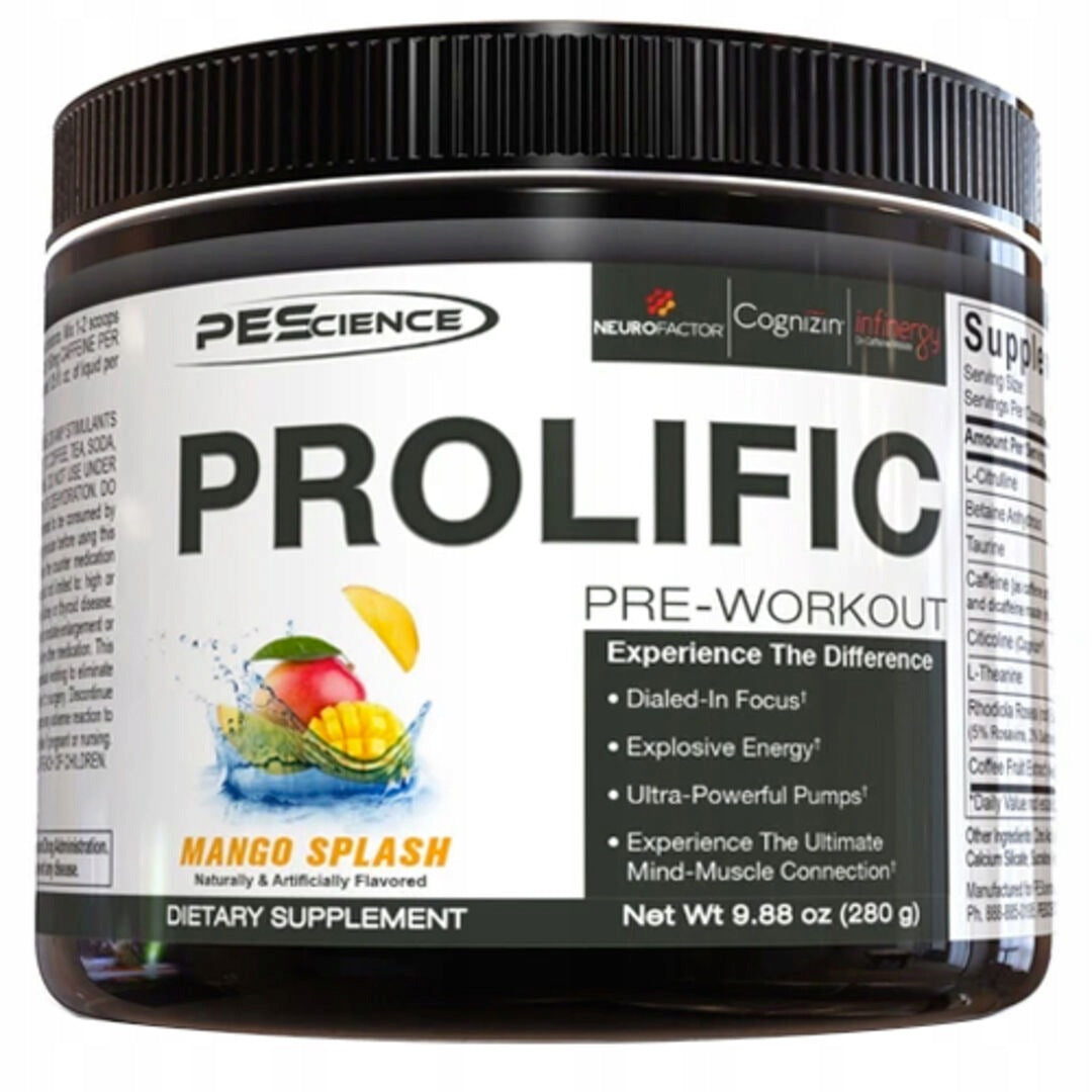 Prolific Pre-workout 280g - kyselý broskvový bonbon