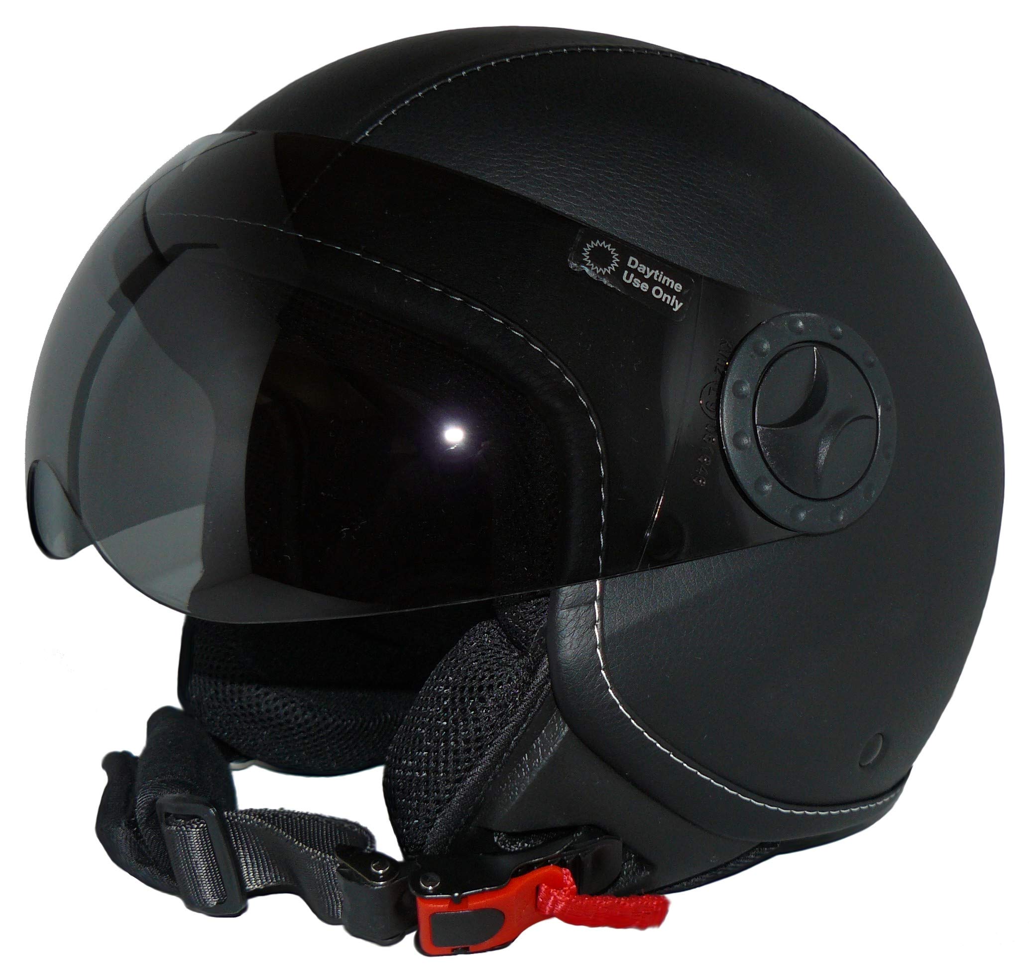 Protect WEAR Jet Motorcycle Helmet, Leather SIZE L