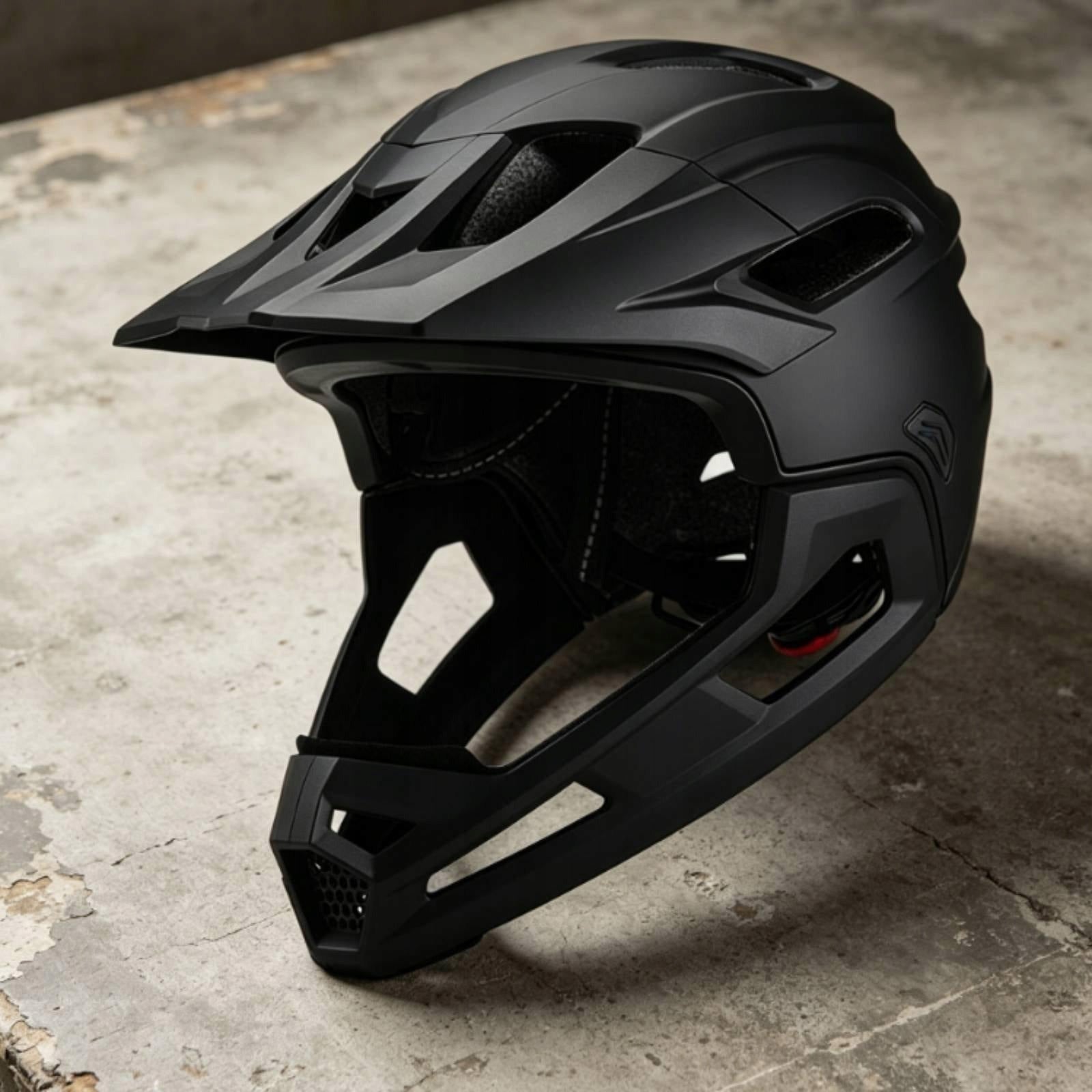 Protective Adult Cycling Headgear Detachable Chin Guard Helmet Black White Packaging status original