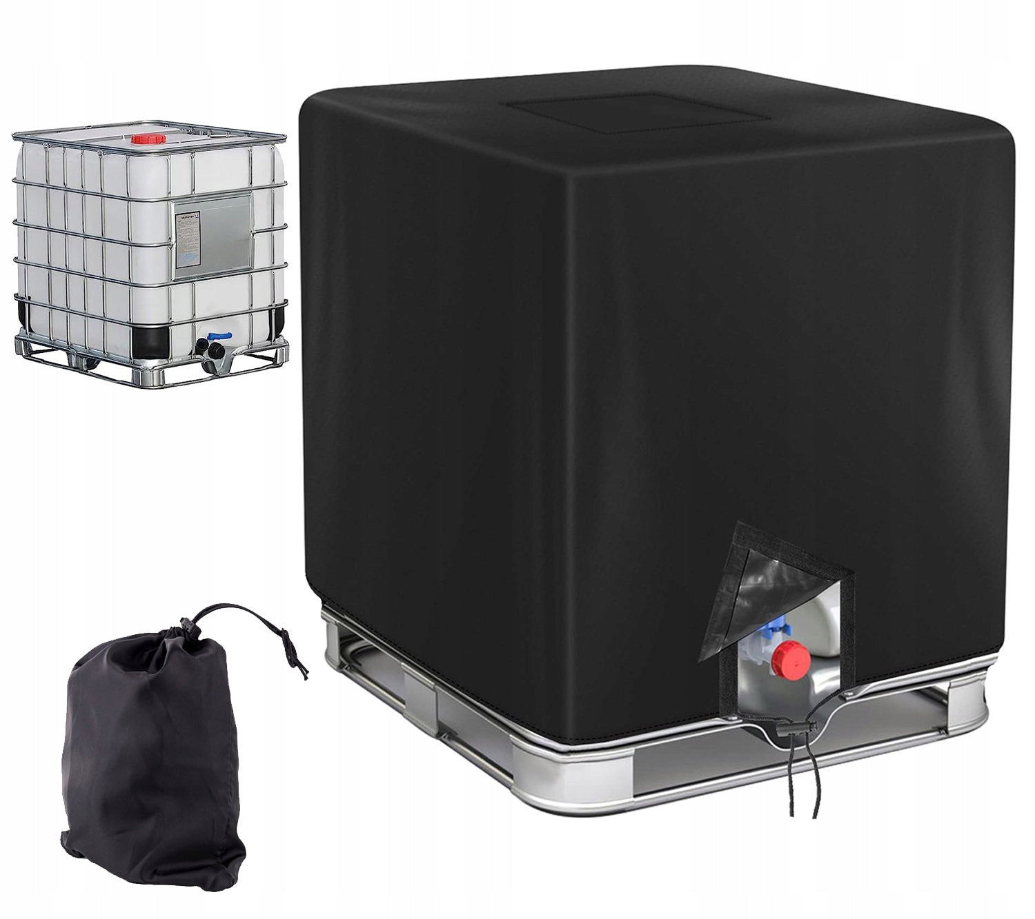 Protective Cover For Tank Mauzer Tarpaulin 1000L 120X100X116cm black