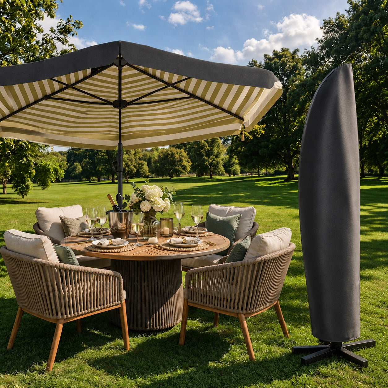 Protective Cover Garden Umbrella Cover WATERPROOF Strong UV Case Product width 44 cm