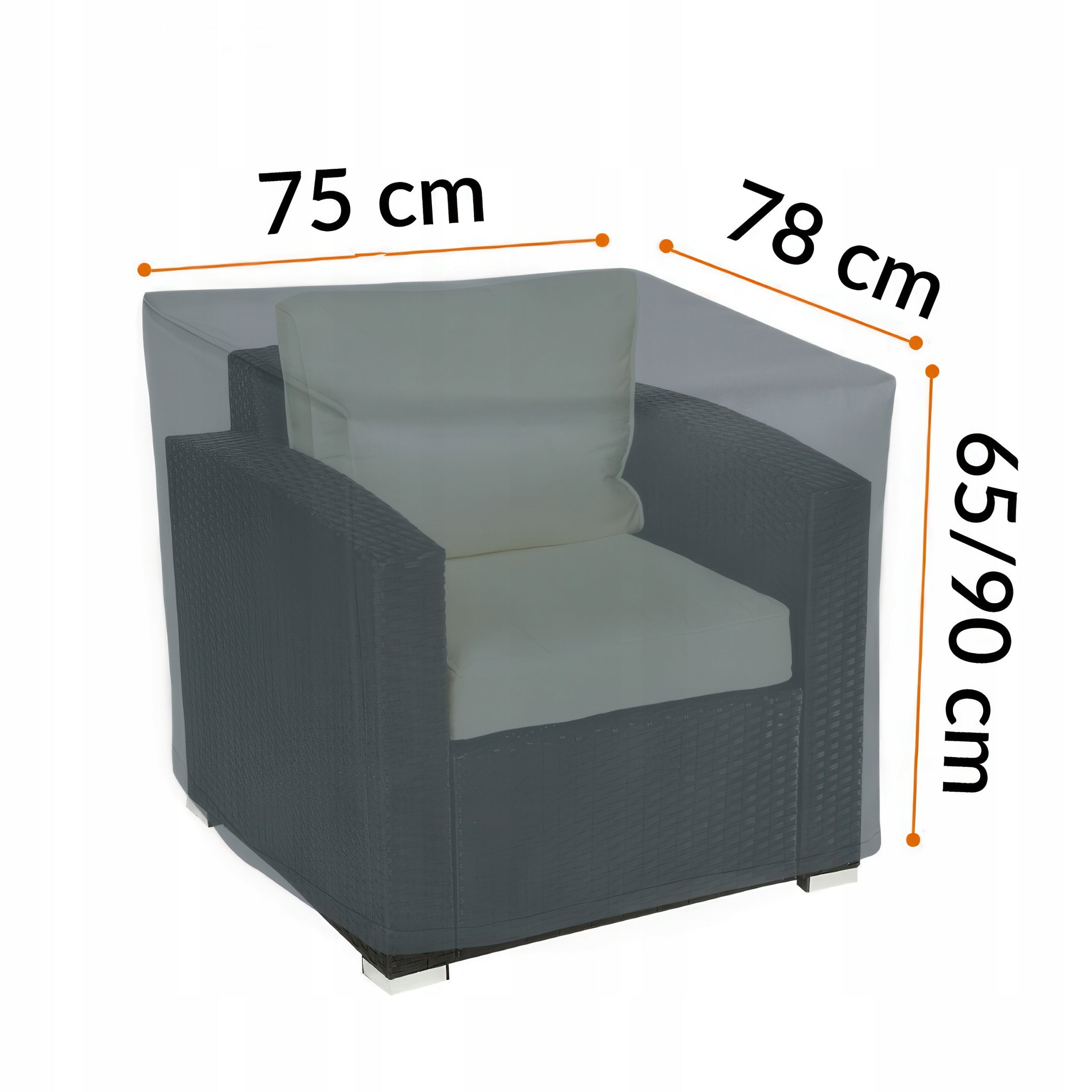 Protective Cover for Garden Chair Waterproof 75x78x65/90cm universal Packaging status original