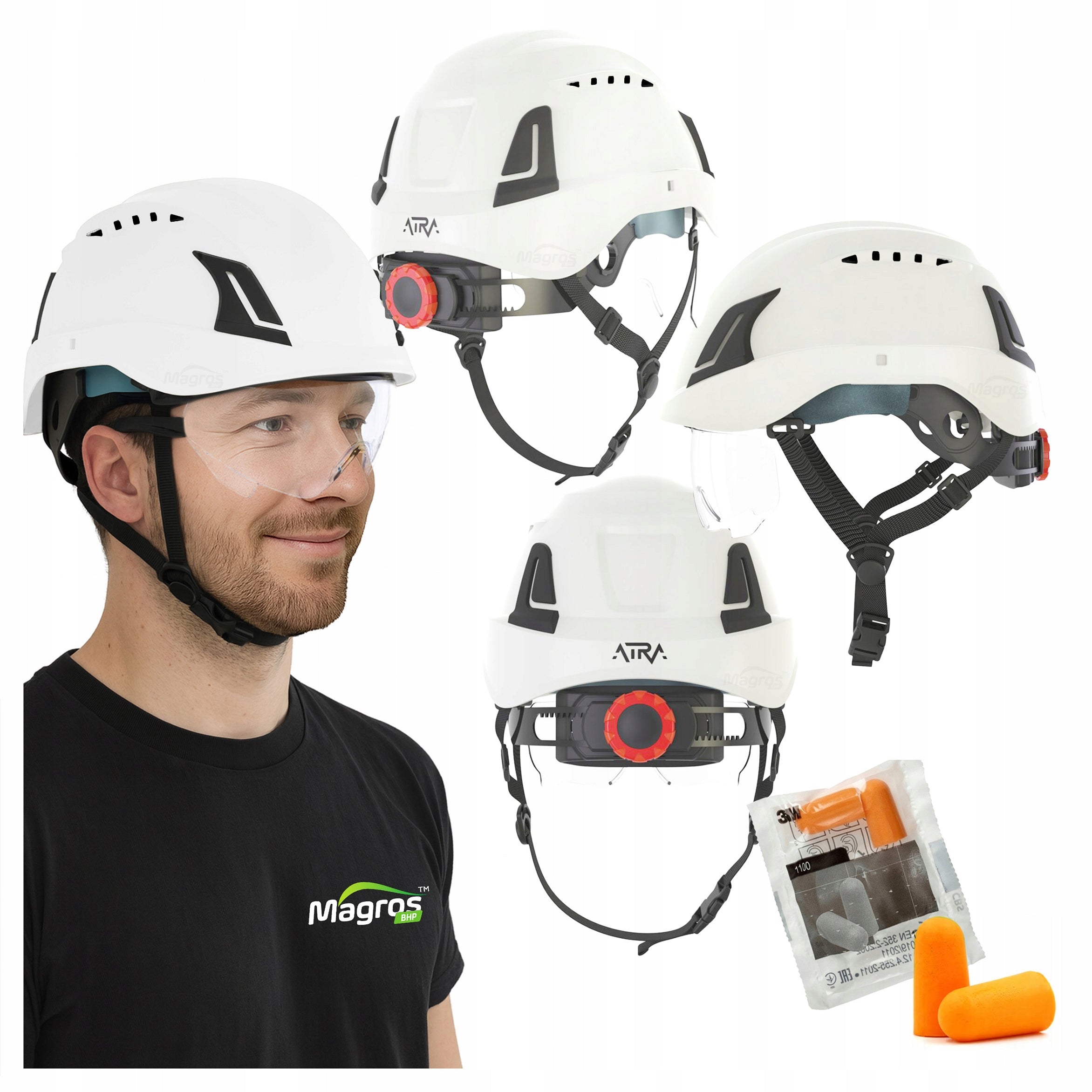 Protective Helmet Industrial Helmet Ventilated Health and Safety with Trumpet Protekt Atra 50V