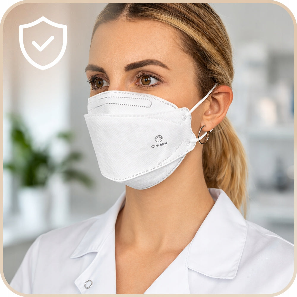 Protective Mask FFP2 - 40 pcs! WHITE OPHARM Packaging status original