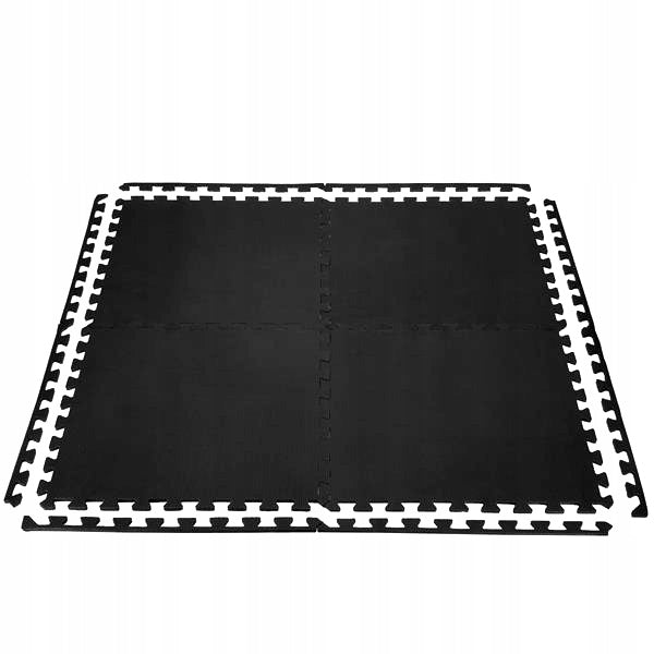 Protective Mat Floor Rubber Gym Puzzle Under Equipment 4 Pcs HMS Color black