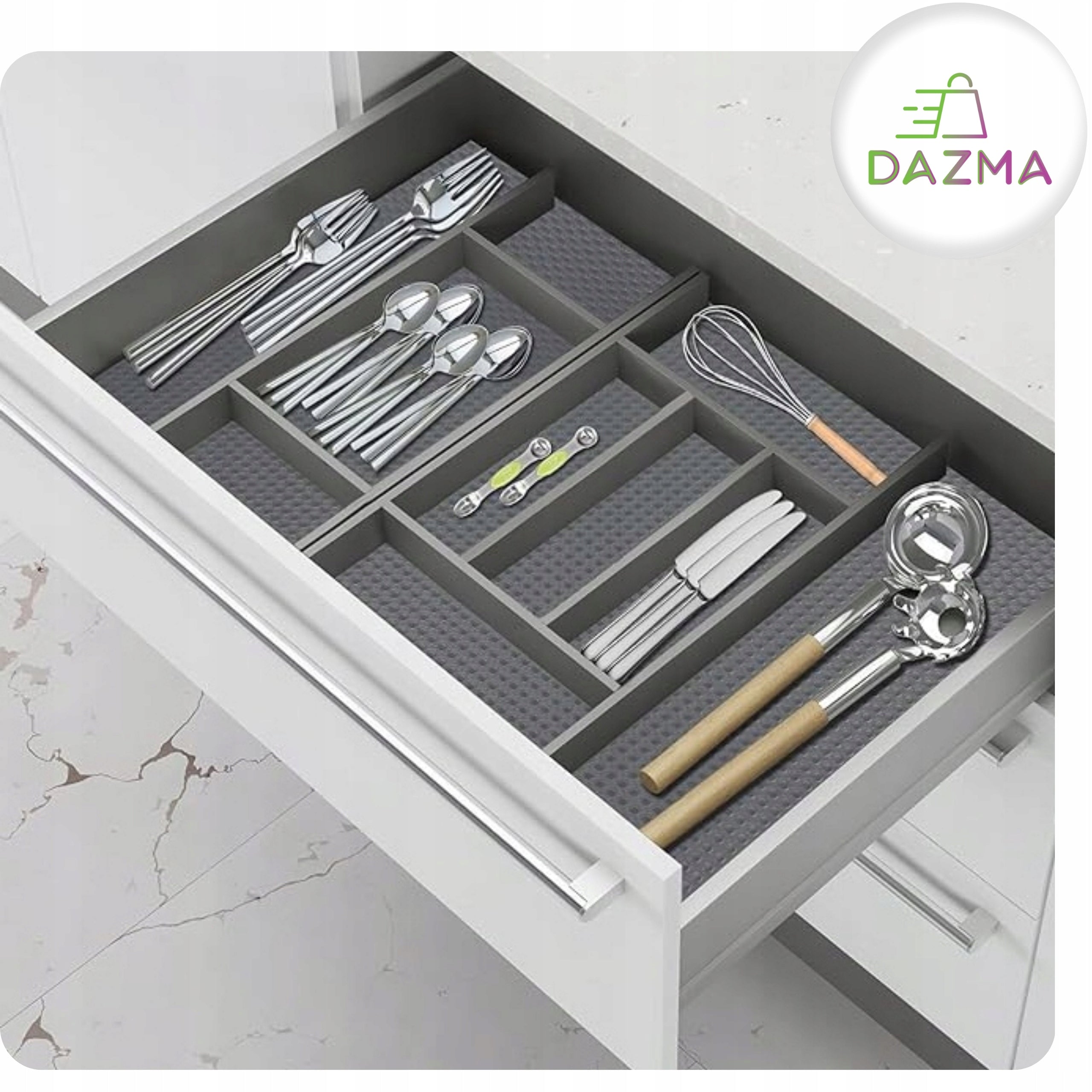Protective Mat for Drawers Cabinets Non-Slip Stain Resistant Grey 300x50 cm Manufacturer code Mata antypoślizgowa do szuflad szara 50x300cm