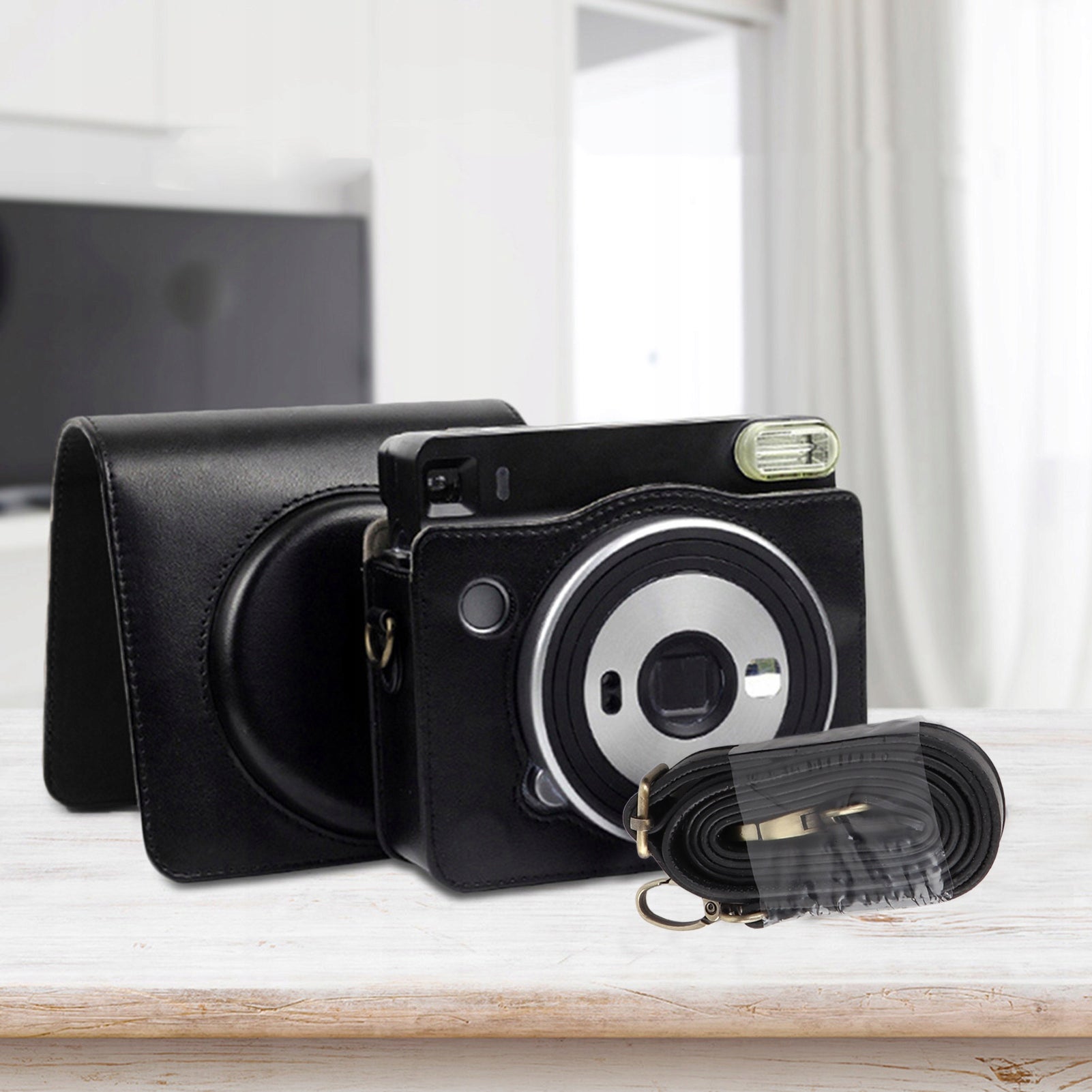 Protective PU Leather Camera Bag with Strap for SQ6 F5 Camera Model 8946SFVC