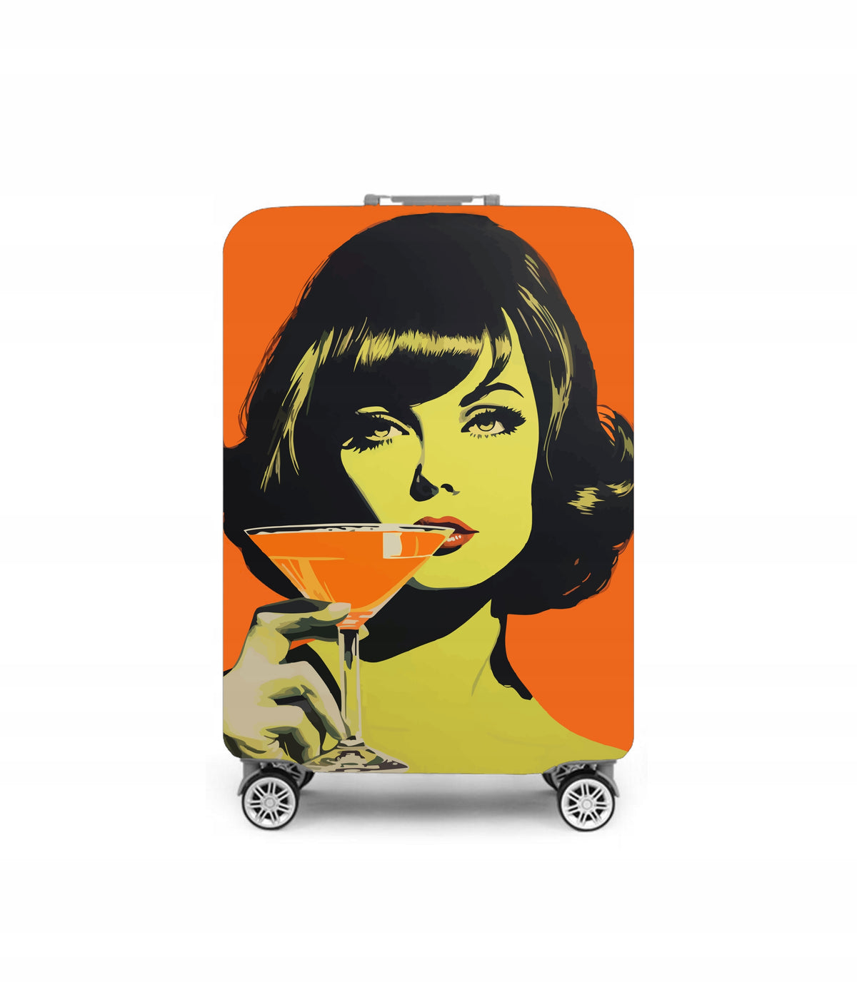 Protective SUITCASE COVER size L Lady with drink