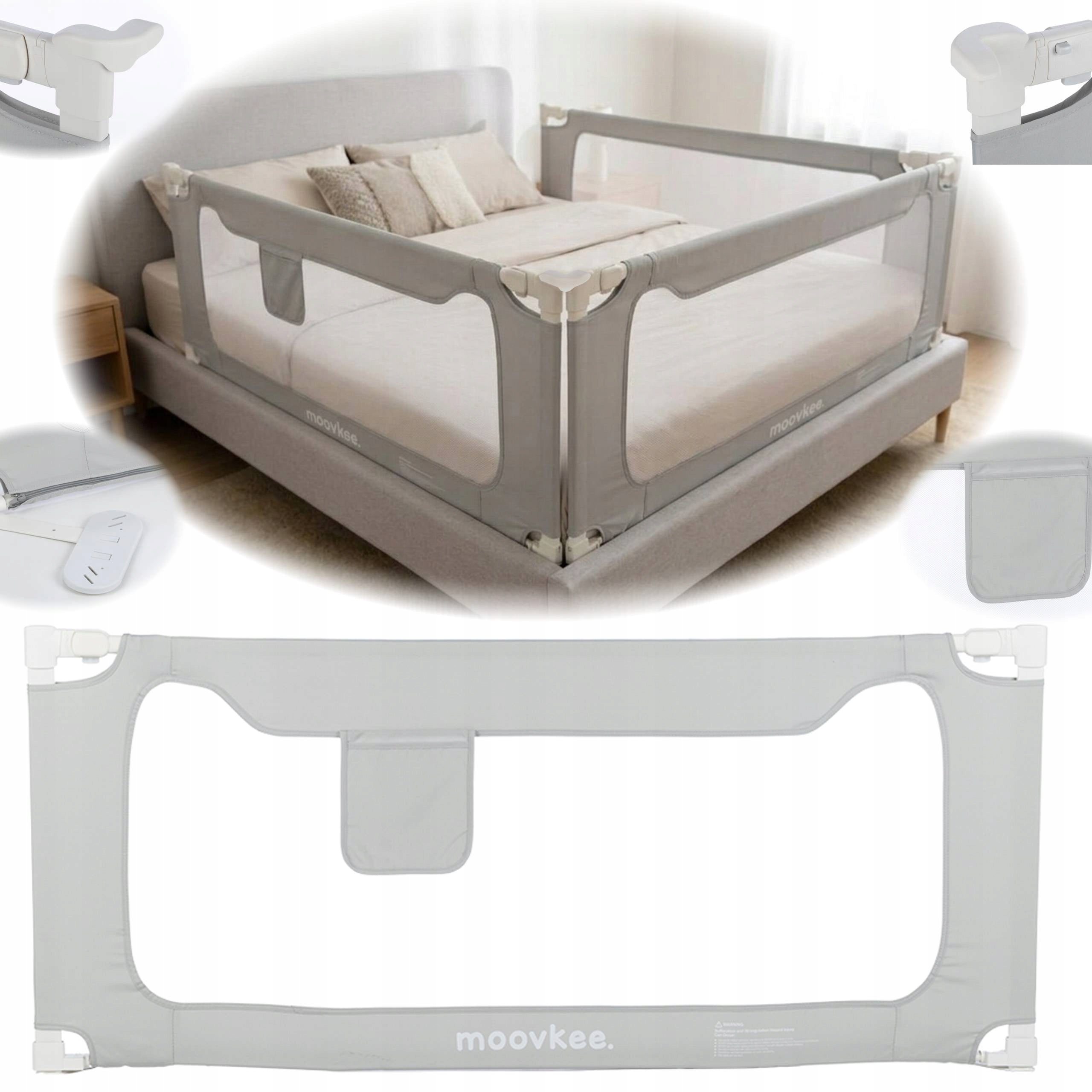 Protective barrier for bed Moovkee. folding safety gate 160 cm