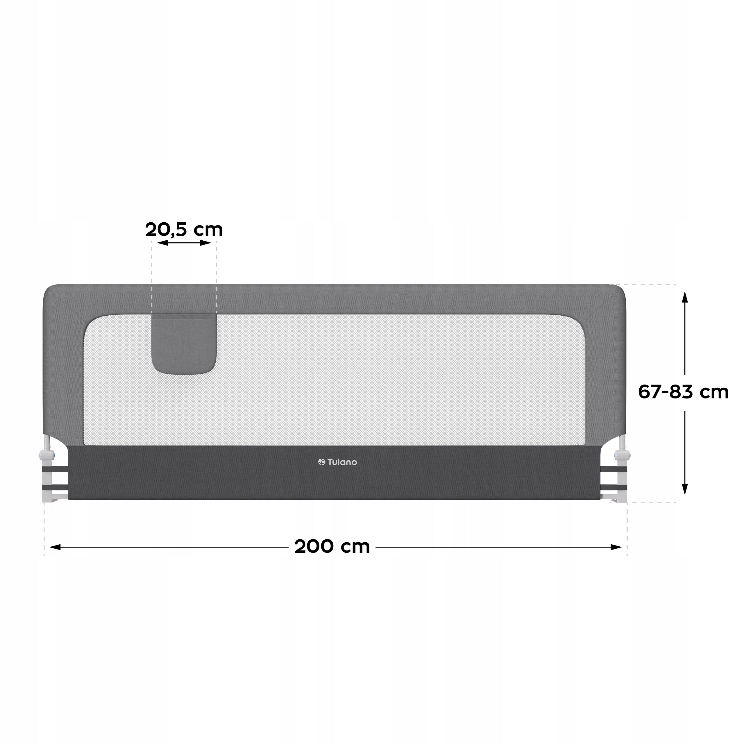 Protective bed barrier TULANO safety gate folding 200x83 cm Brand TULANO