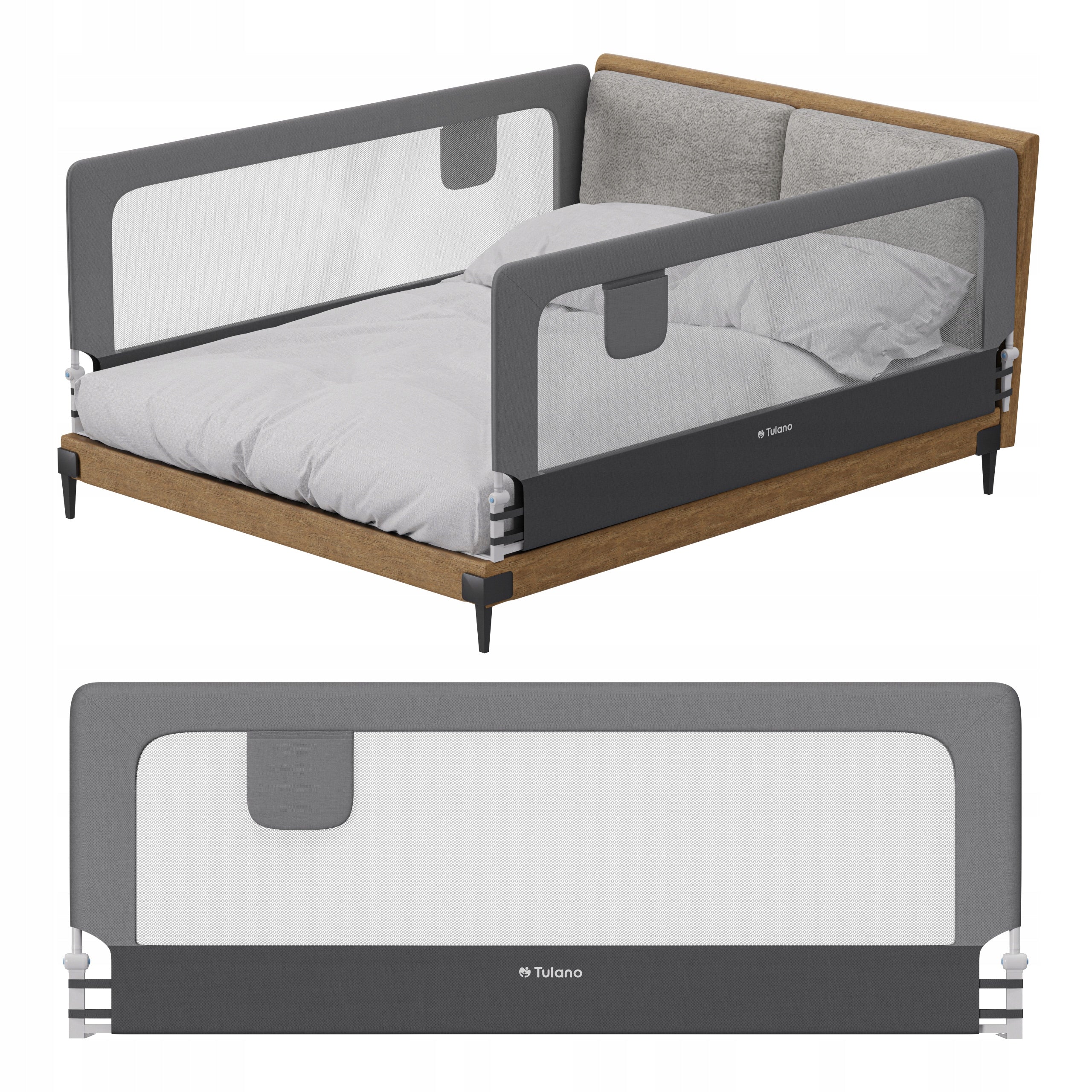 Protective bed barrier TULANO safety gate folding 200x83 cm