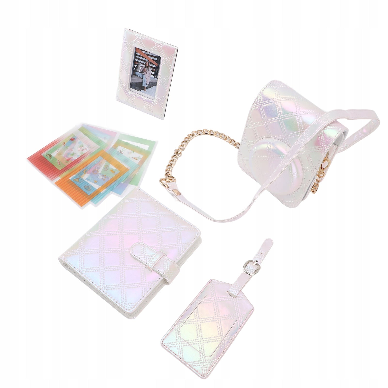 Protective case square plaid embroidery thread PU leather bag with 8U Model 3658SUKT