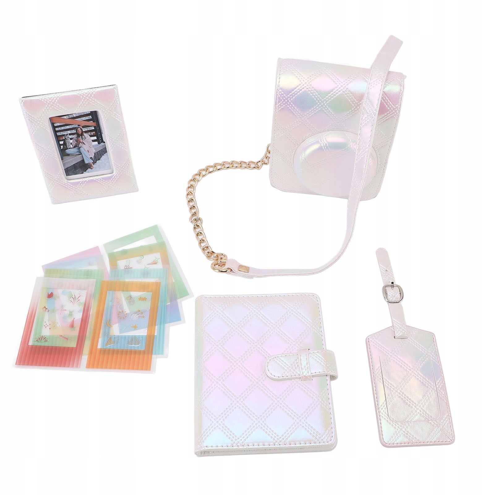 Protective case square plaid embroidery thread PU leather bag with 8U