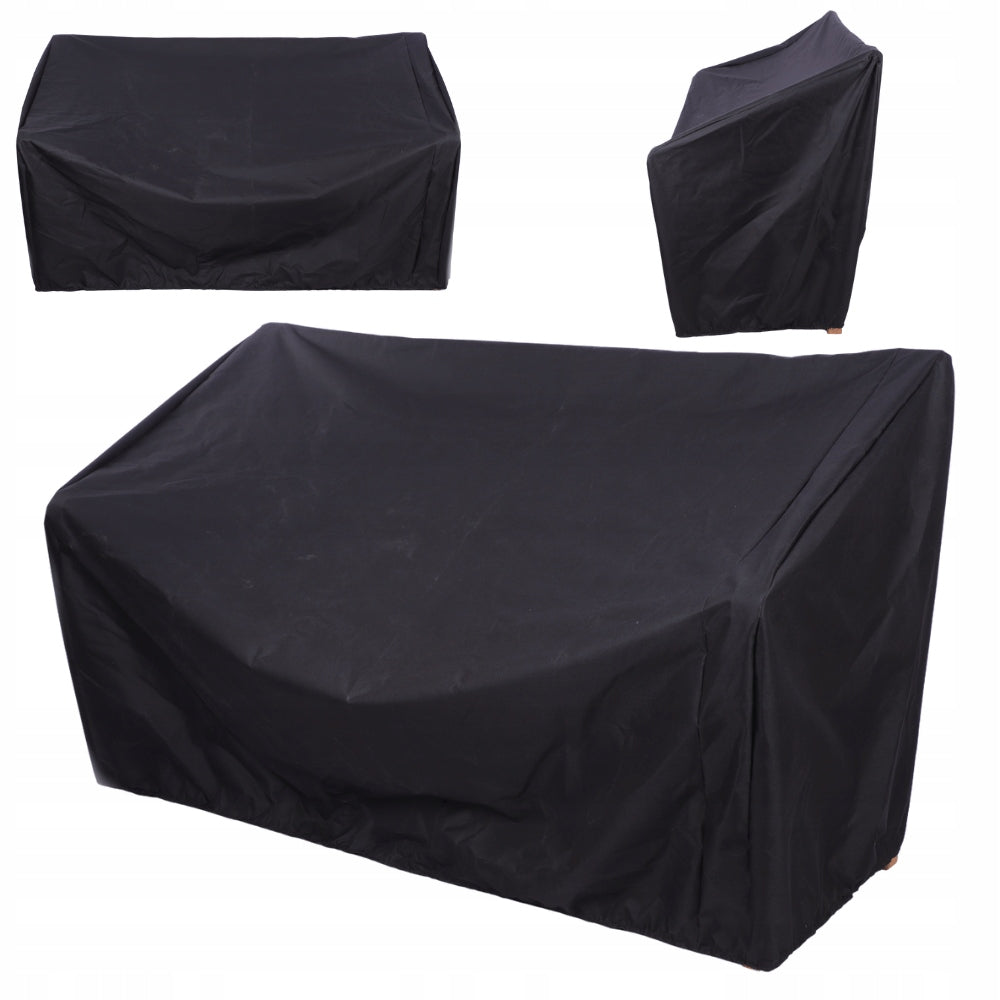 Protective cover for bench BLACK WATERPROOF with elastic band 90x154x70