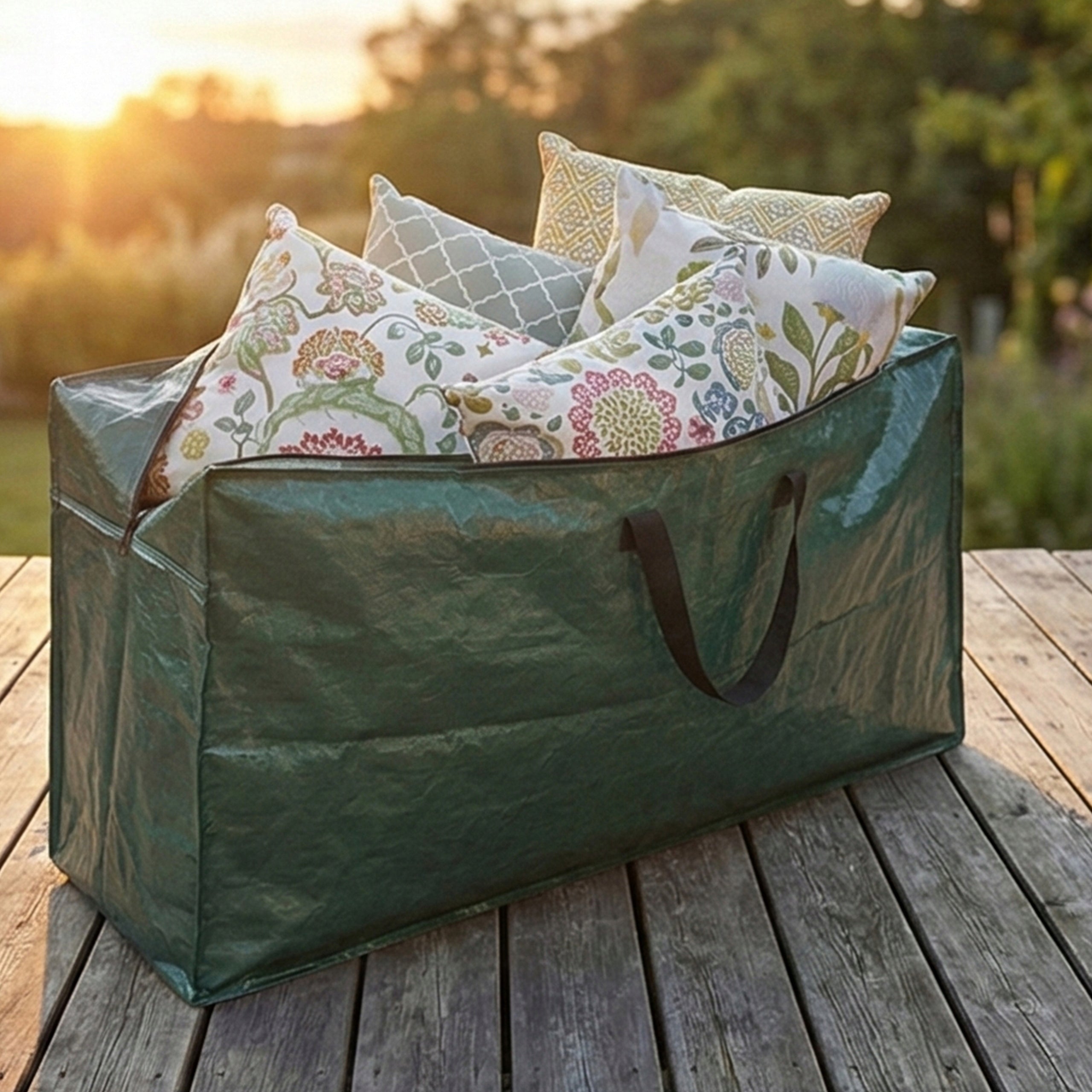 Protective cover for garden cushions bag wood-resistant tarpaulin handles Product height 50 cm