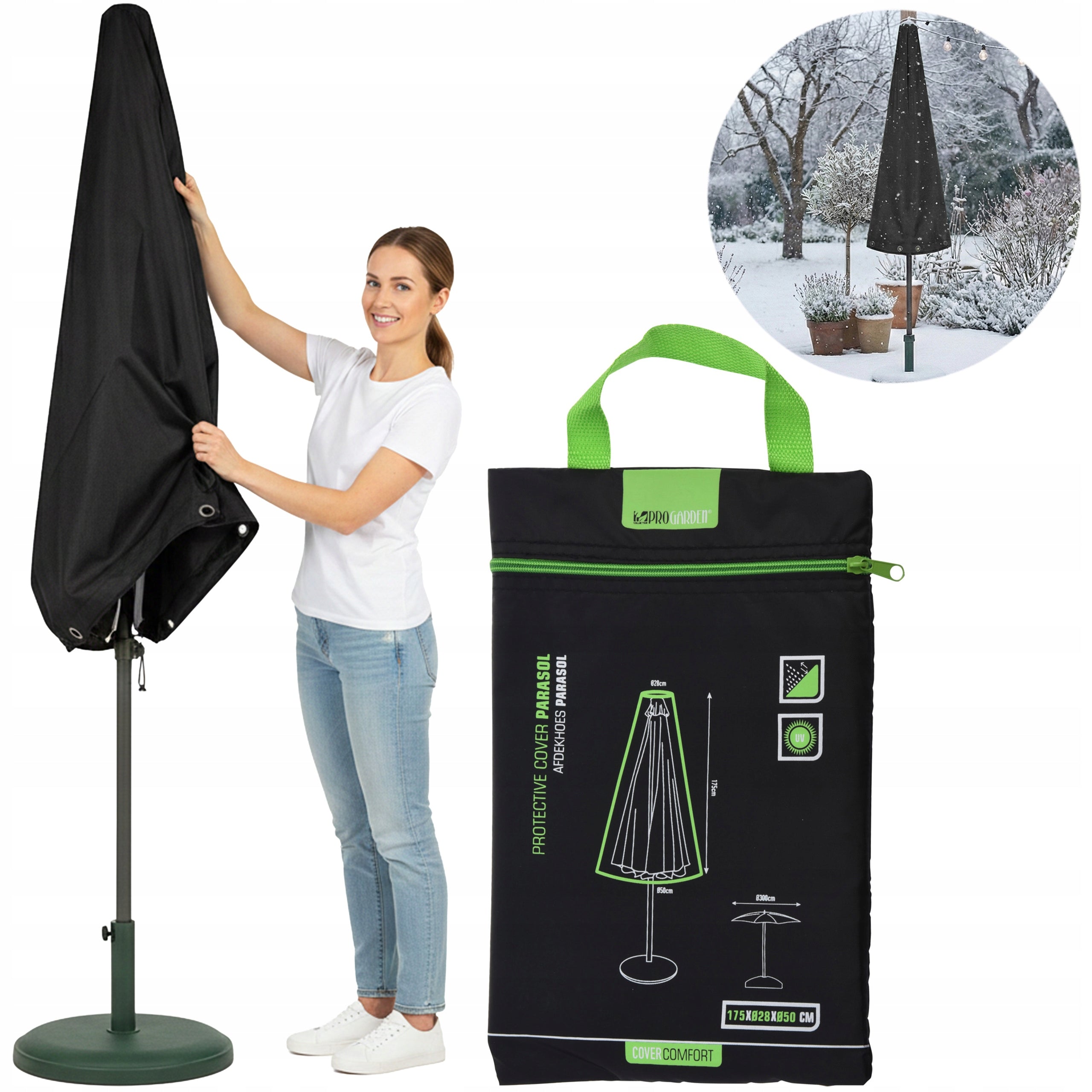 Protective cover for garden umbrella waterproof cover case +bag