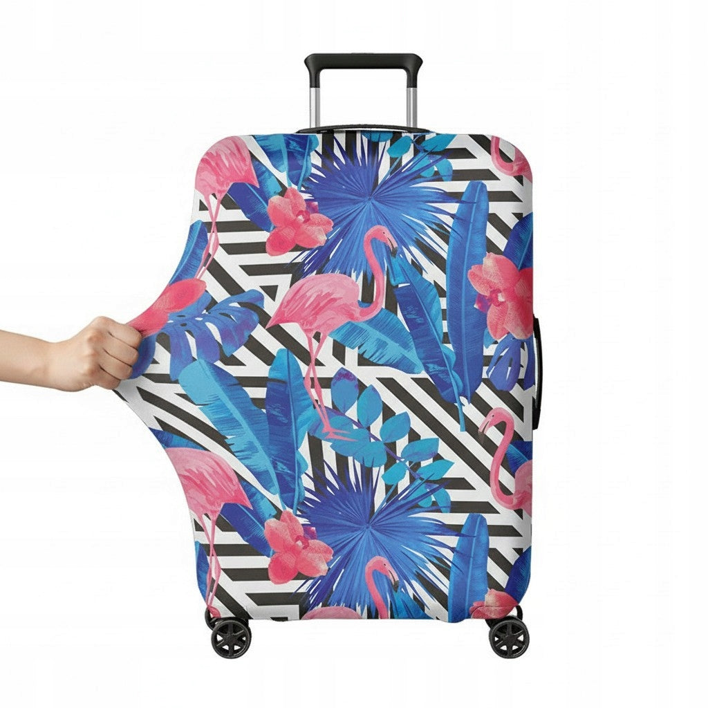 Protective cover for suitcase size Large L 70x50x30 elastic Flamingos