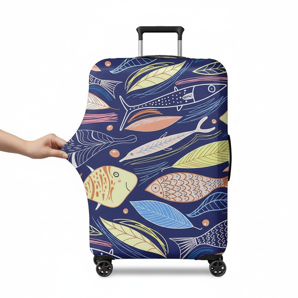 Protective cover for suitcase size Large L 70x50x30 flexible Fish