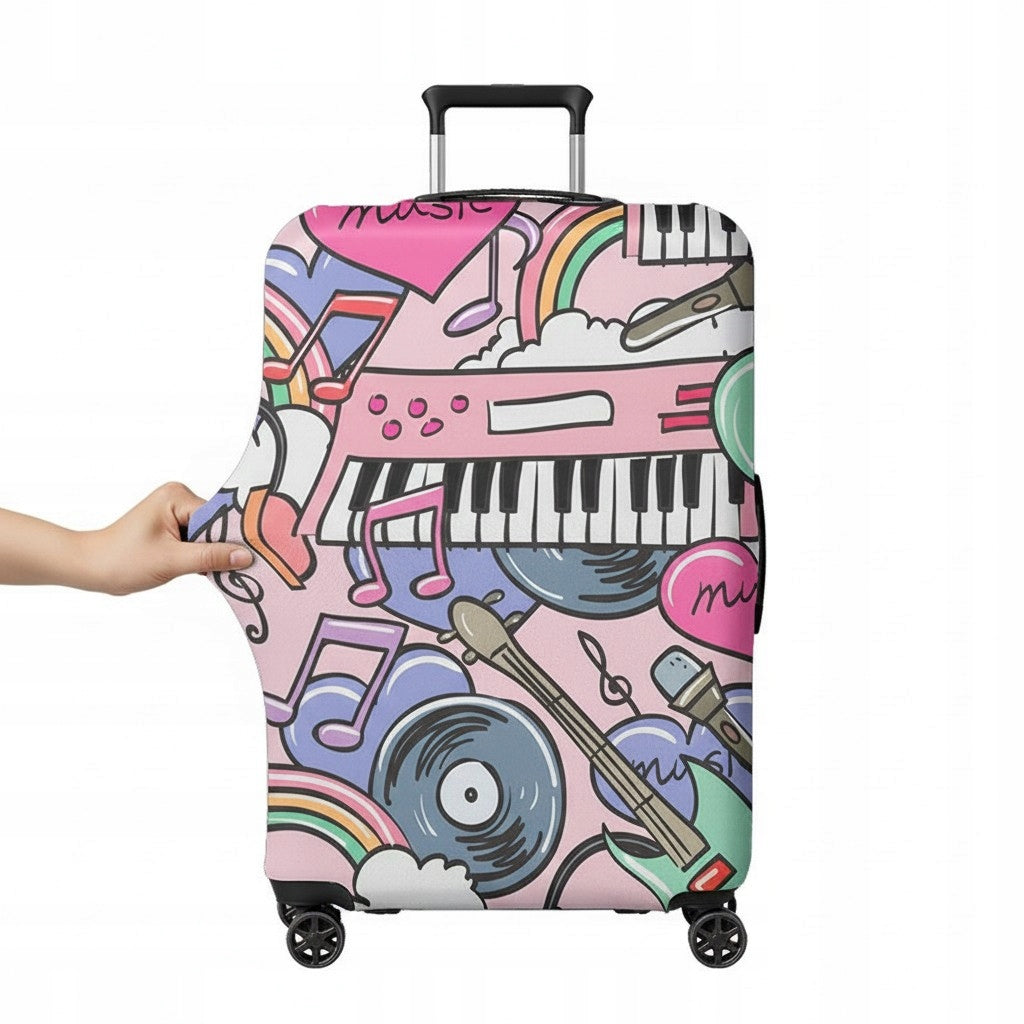Protective cover for suitcase size Large XL 80x55x33 elastic Music