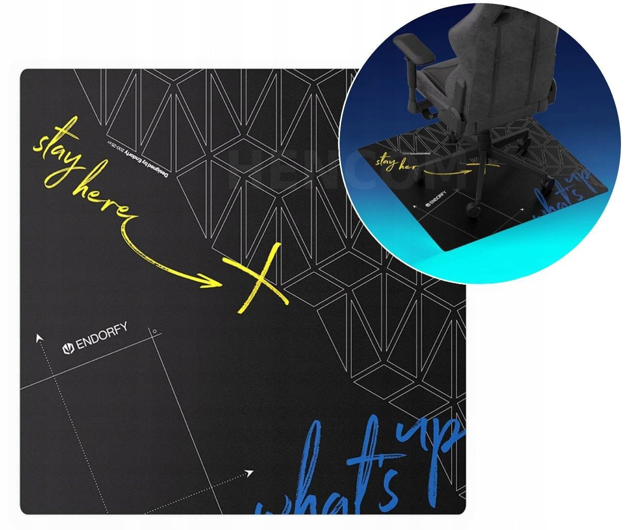 Protective mat Endorfy under armchair Floor Pad FP90S 90 x 90 cm black