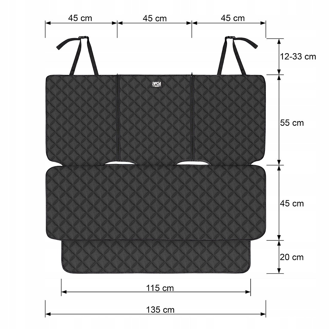 Protective mat for car seat RAGI ISOFIX rear seat cover Manufacturer code PKR-TFS-CZ-8566