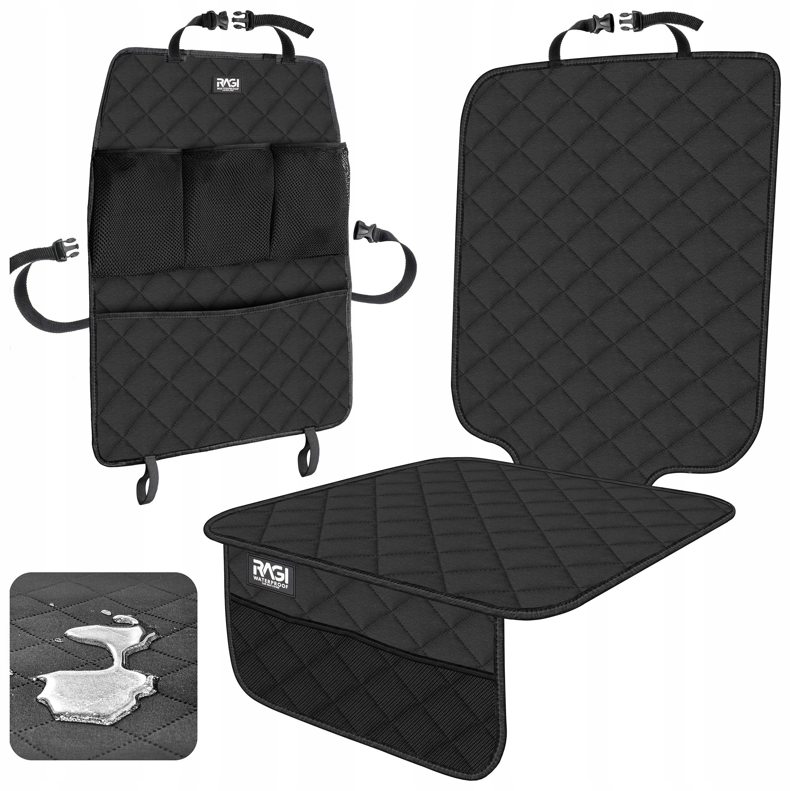 Protective mat for car seat cover pockets 2in1