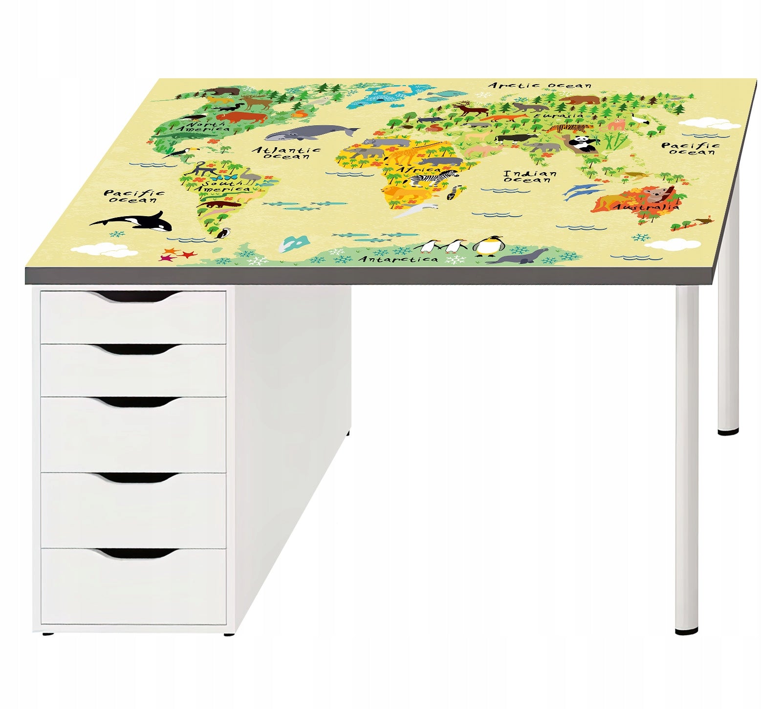 Protective mat for desk 120x60 map with animals Manufacturer code mgb82