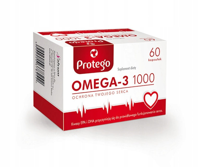 Protego Omega-3 Fish Oil 1000 mg Fatty Acids EPA DHA 60 kaps Heart
