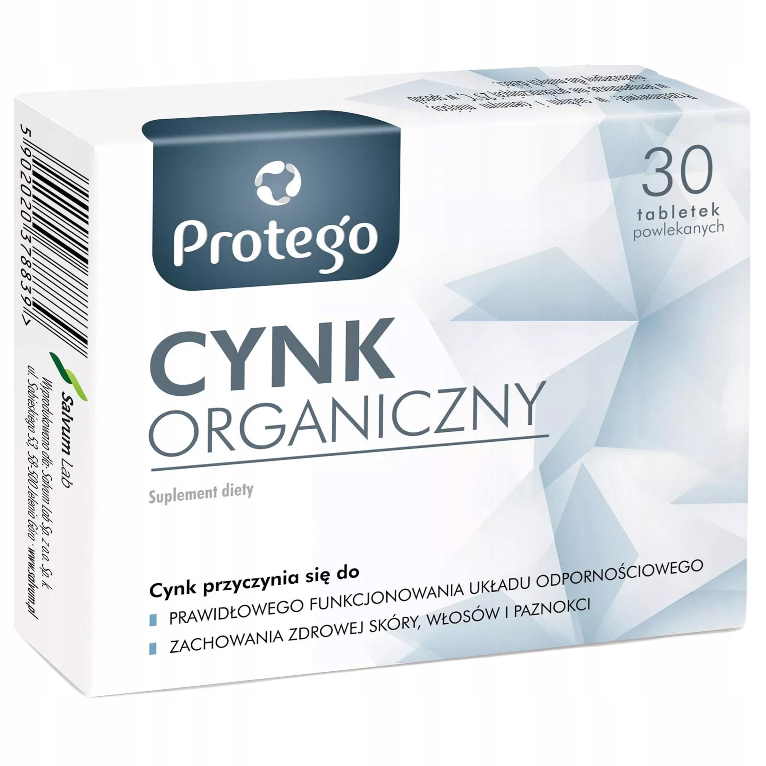 Protego Organic Zinc for Resistance 30 Tablets 04.10.26 Manufacturer code 5902020378839