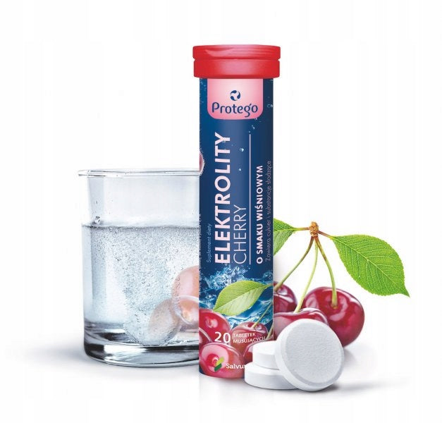 Protego cherry electrolytes Effervescent tablets Salvum Laboratories 20 pcs. Manufacturer code 5905108790066