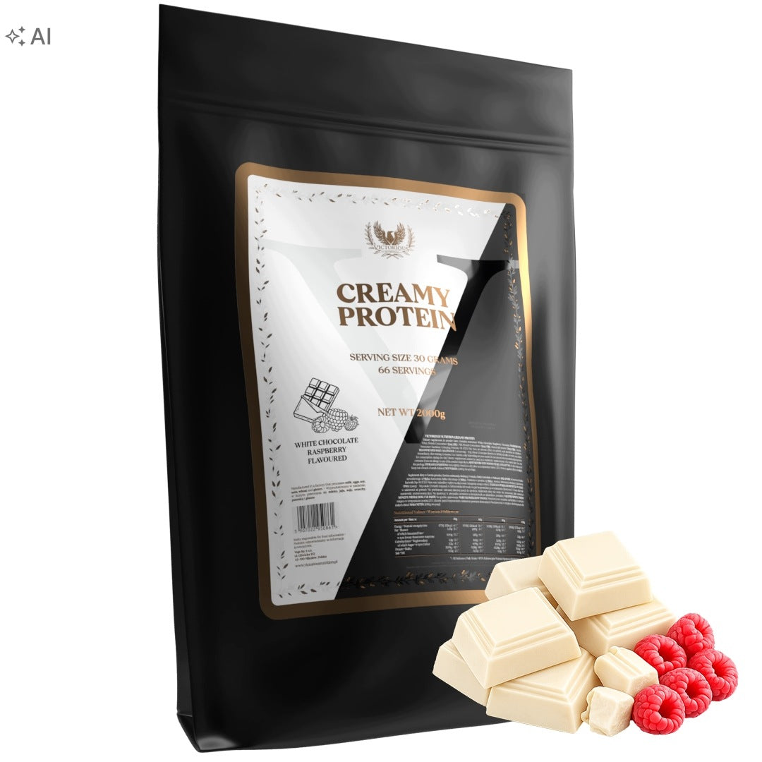 Protein 2000g Creamy Protein WPC 70% Whey White Chocolate Raspberry Victorious