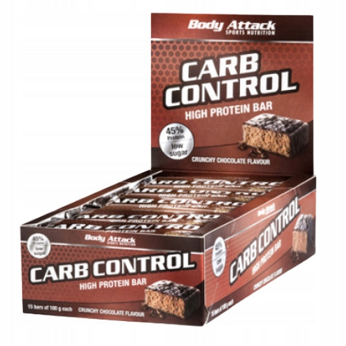 Protein Bar BODY ATTACK Carb Control 15x 100g Protein Low Sugar Expiration date at least six months from the date of purchase