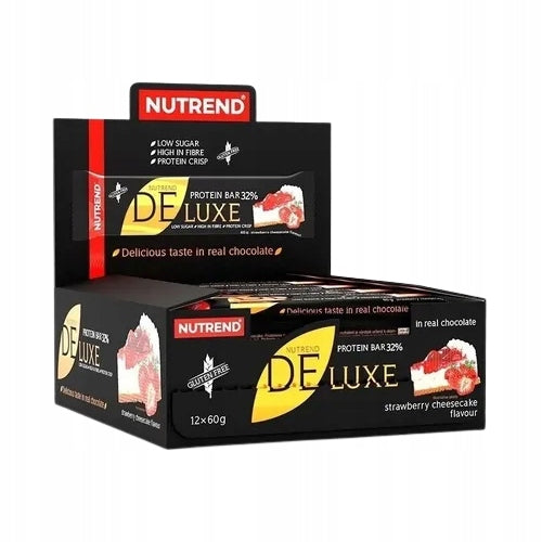 Protein Bar DeLuxe Protein Bar x12 32% Protein Fiber Chocolate Nutrend Packaging status original