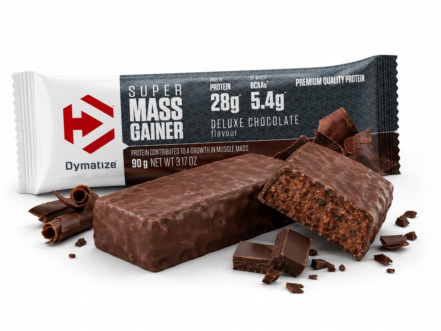 Protein Bar Dymatize Super Mass Gainer Chocolate 90 g for training Packaging status original