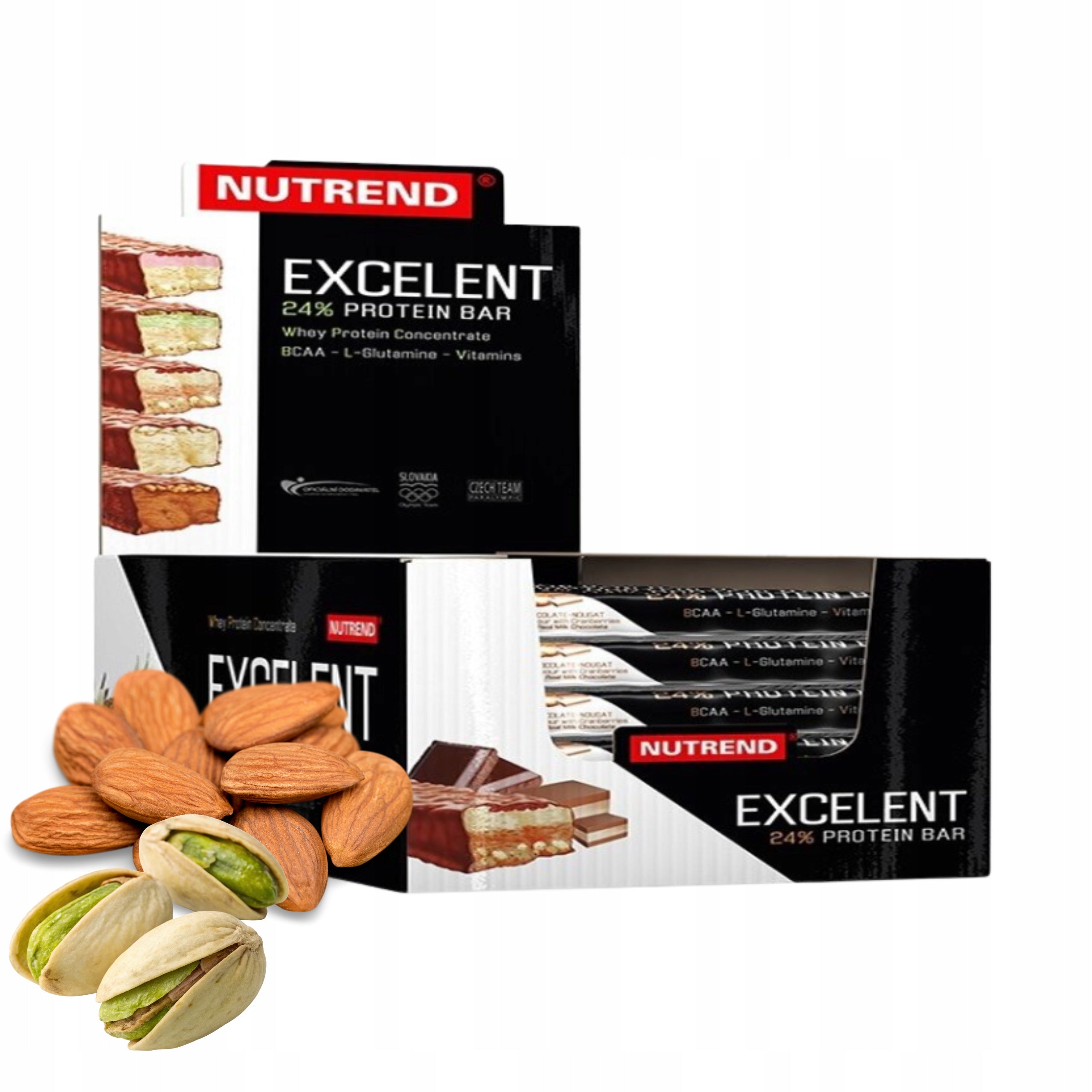 Protein Bar Excelent 18x85g Pistachio Protein Bar Conditioner NUTREND