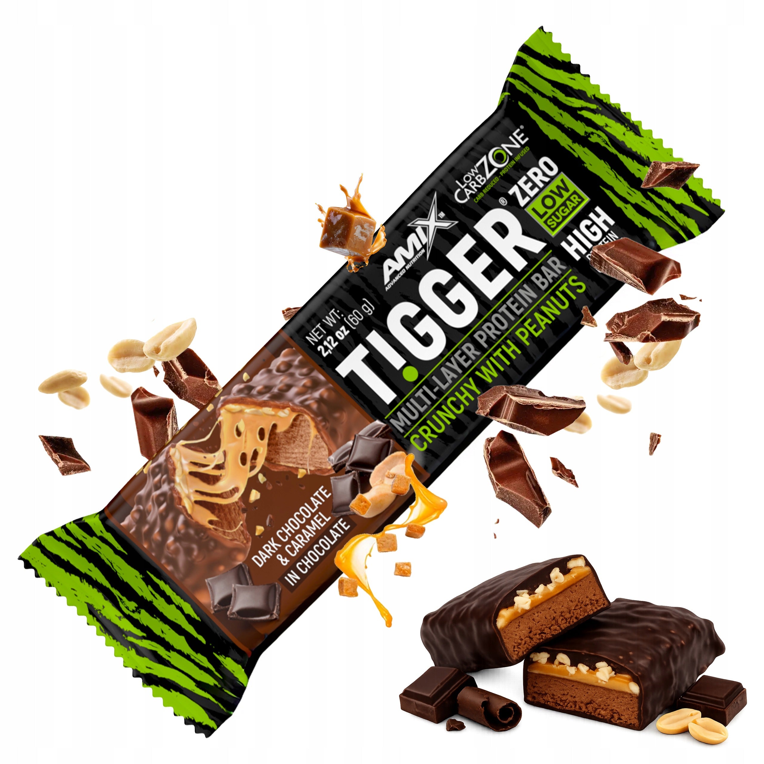 Protein Bar Keto Low Carb Without Sugar 60 g Dark Chocolate Caramel